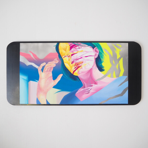 Title:Selfie_20
Size:36 x 17 x 1 inches
Media:Acrylics, pigments, pulp, watercolors, artists chalk, enamel and resin on wood.
Year:2025